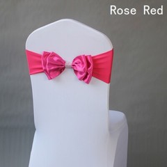 10pcs Chair Cover Sash Bowknot Spandex Satin Bow Stretch Ribbon Wedding Party