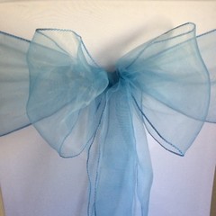 dusty blue organza chair sashes chair ties bow ribbon wedding anniversary decor