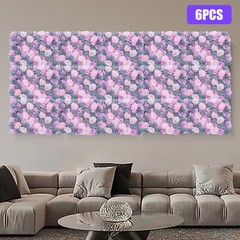 6pcs Artificial Flower Walls 3D Silk Rose Wall Backdrop Decor for Wedding Party