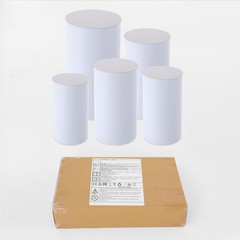 Cylinder Stands For Party-set Of 5 White Cylinder Pedestal Stand Decoration