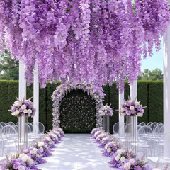 Purple 26 Pcs 3D Wisteria Garland for Classroom & Wedding Decor