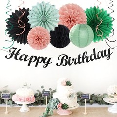 Sage-Green Blush-Pink Black Birthday Party Sage-green Blush-pink Black