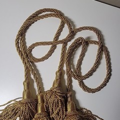 Set of Cambridge Weighted Pew Ropes Gold 4 Ft Curtain Tassel Tie Backs Wedding
