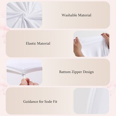 Zippered Stretch Arch Cover Thick Milk-Silk Polyester for Wedding Party Backdrop