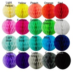 5-25x 20 Color 4 8 12 HoneyComb Tissue Paper Ball Lantern Pom Poms Wedding Decor