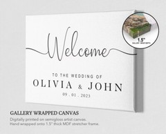 Custom Wedding Welcome Sign simple white background Outdoor Indoor Sign For Gift