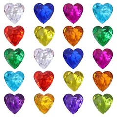 Honbay 20PCS 40mm Large Size Heart Shaped Acrylic Diamond Gems, Acrylic Faux