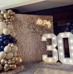 Shimmer Wall Backdrop-24 Packs Rose Gold Panels Square Sequin Backdrop for Party
