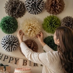 Jungle Safari Tissue Paper Pom Poms Wild Animal Leopard Zebra Print Cheetah P…