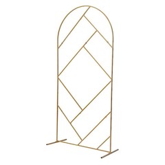 7 ft Gold Round Top Geometric Metal Wedding Backdrop Stand Party Events Supplies