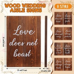 Sturdy 8 Pcs Wedding Aisle Signs – 11.8×7.9 Inches with Inspirational Quotes