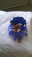 14Pc wedding Package Royal Blue and White & Burlap! Bouquets, bout and corsages
