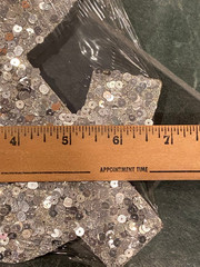 8″ X 7″ Wooden “&” Silver Sequin Signs *NEW/Sealed Corner Wear In Package* j2