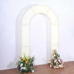 8ft IVORY Fitted Spandex Open Arch Double Sided Backdrop STAND COVER Party Event