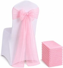 Elegant Organza Chair Sashes Sheer Fabric Sashes for Weddings, Parties, and