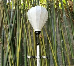 Set 8 Ivory White Silk Lanterns Wedding Bamboo Lantern Garden Restaurant deccor