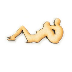 MDF Wood Wooden Shape Shapes Lying Couple Cutout Craft Home Room Decor