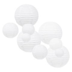 Mudra Crafts Mixed Size Round Chinese White Paper Lanterns Hanging Decor | 10…