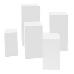 Square Display Stands For Party-set Of 5 White Cake Pedestal Stand Decoration