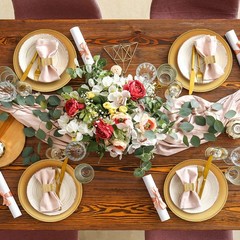 Tanlade 100 Pcs Charger Plates Bulk with Napkin Rings Set Include 50 Plastic …
