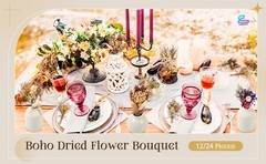 24 Pcs Boho Dried Flower Bouquet Mini Wedding Handmade Dry Flowers