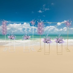 White/Gold Balloon Stand with Flower Stands Metal Wedding Stand Wedding Decor