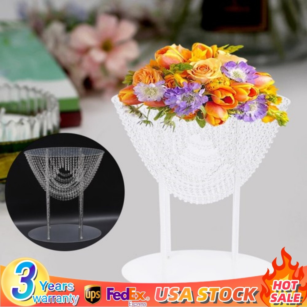 Exquisite Crystal Flower Stand Flower Vases for Wedding Table Decorations