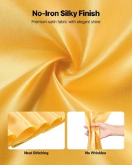 7x108in Gold Satin Chair Sashes & Bows, 100PCS Ribbon Ties for Party Decoration