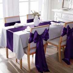 2 Pack Table Runners 12 x 108 Inch, Rectangular Smooth Satin Silk 2Pack Purple