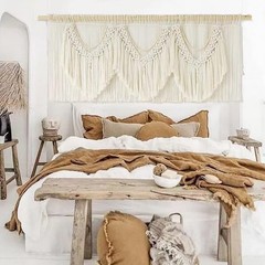 IOWER Macrame Wall Decor 75″ W x 35″ L Extra Large Macrame Wall Hanging Craft…