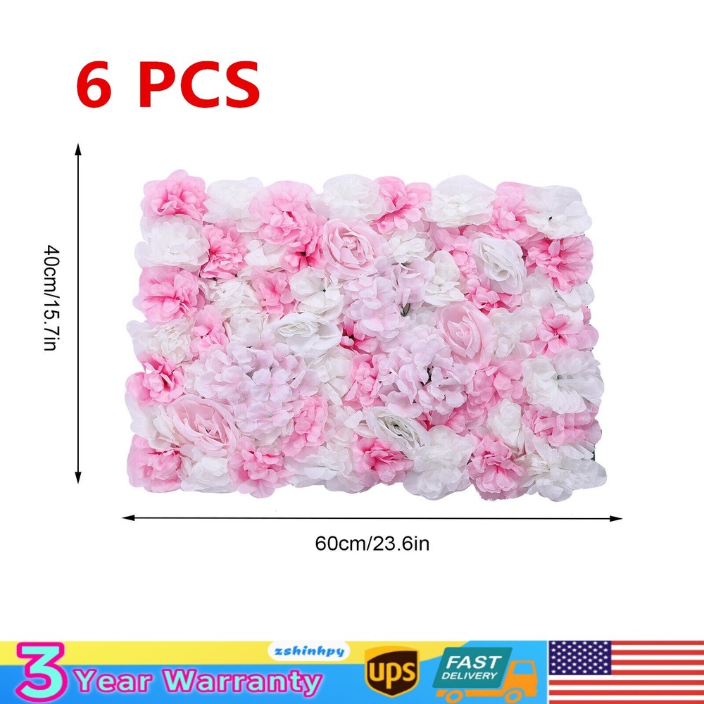 Flower Wall Panel 24″ x 16″ Artificial Roses Dahlias for Wedding & Party