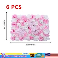 Flower Wall Panel 24″ x 16″ Artificial Roses Dahlias for Wedding & Party
