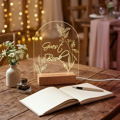LED Light-Up Acrylic Event Sign for Ceremony | Guest Book Sign