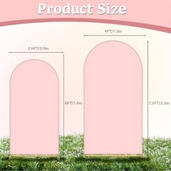 Arch Backdrop Cover Set of 2(7.2FT+6FT), Spandex Fitted Arch 7.2+6 FT Pink