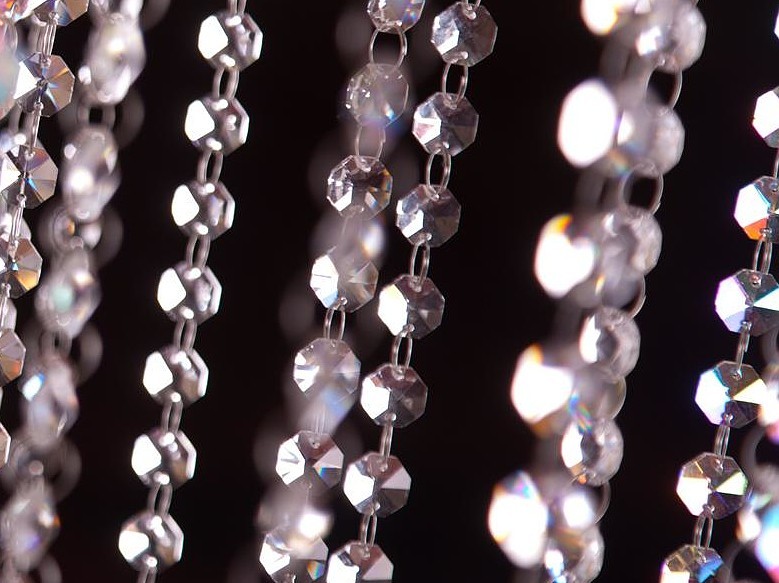 CRYSTAL GARLAND STRANDS 14MM/18MM GLASS 1 METER LENGTH 17 COLORS CRYSTAL TREE