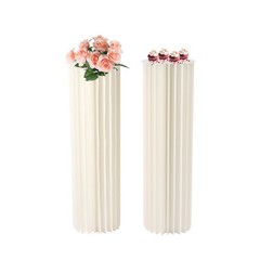 2Pcs Honeycomb Cardboard Centrepiece Vase, Foldable Floral Dessert Display Stand