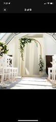 6.6FT x 3.3FT Gold Metal Arch Backdrop Stand Frame for Wedding, Christmas, Party