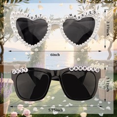 Elegant Just Married Decorations – UV Protected Sunglasses for Weddings, 2 Pair
