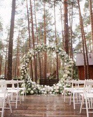 Round Metal Wedding Arch Frame White Garden Arbors Party Flowers Backdrop Stand