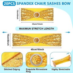 44 Pcs Tablecloth Chair Covers Chair Sashes Set, Spandex Chair Covers Sequin