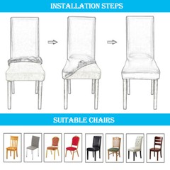 1/2/4/6pcs Print Dining Chair Covers Stretch Chair Protector Seat Slipcover Home