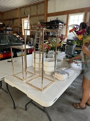 Wedding Floral Centerpiece Modern Rectangular Display Rack 15.7 In Set 2- 3 Avai