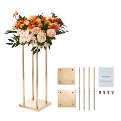 Uimoso Set of 4 Metal Cylindrical Flower Stands for Events, 31.5 inches