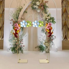 1×1.2M Golden Metal Wedding Arch Backdrop Stand kIT for Wedding Party Decoration