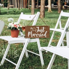 Just Married Sign Wall Hanging – Just Married Decorations Wedding Accessories –