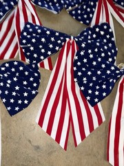 USA Patriotic American Flag Bow 14” Decoration 4th of July Memorial Day Lot of 5