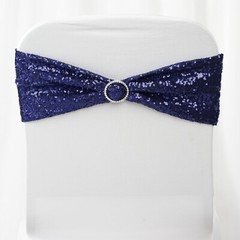 Spandex Sequined CHAIR SASHES Bows Ties Wedding Reception Decorations Dinner