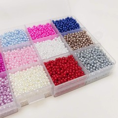 Chenkou Craft Assorted 15 Colors 3000pcs 3mm(1/8″) Immitation Pearl Bead Thro…