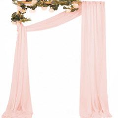 H 6/10m Chiffon Fabric Curtains Wedding Bow Ceremony Reception Party Stage