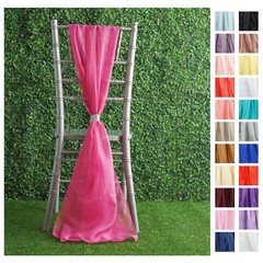 Extra Wide Premium Chiffon CHAIR SASHES Bows Reception Decorations Wedding Party